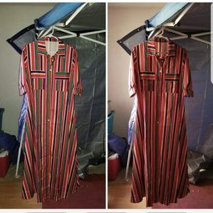 XL satin feeling button down serape duster.